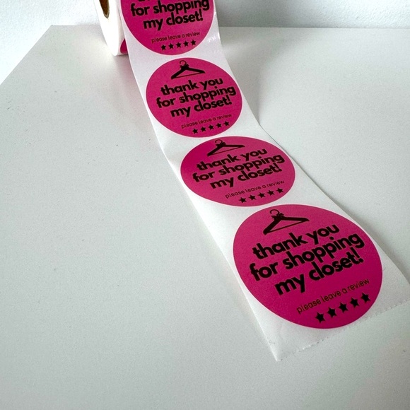 Thank you for shopping my closet , please leave a review sticker label new - Picture 4 of 11